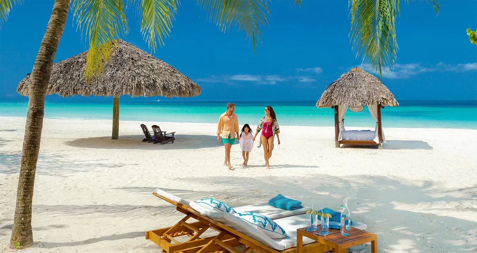 White sand beach and clear turquoise water